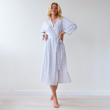 Women's bathrobe KAFTAN "hearts", Gray, p.40-42