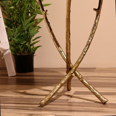 Coffee table 46x46x60 cm, aluminum, glass-4