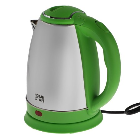 Electric kettle Homestar HS-1028, metal, 1.8 l, 1500 watts, silver-green-1