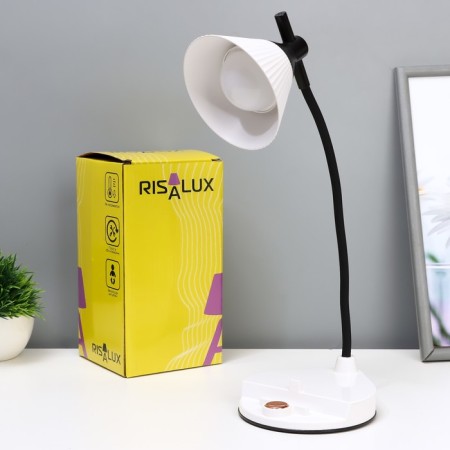 Parasol table lamp LED, from USB/AKB 6 W, Sensor 3000-6000 white 14x10x37 cm Risalux 1006342-12