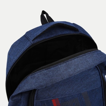 Male backpack on a zipper, 3 outer pockets, blue color-5