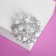 Brooch "Pearl plain", white color in silver