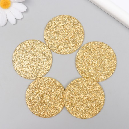 Decor "Snow Com" gold foam glitter 5 cm (set 5 pcs)-2