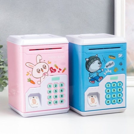 Piggy bank Plastic "Safe. Beasts" Coded Castle, sound aa mix 12.8x13x19.5 cm-7