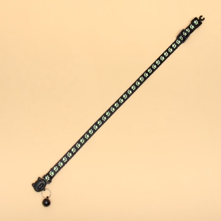 Koshachi collar "shower" luminous, with a bell, 30 x 1 cm, polyester, black-4