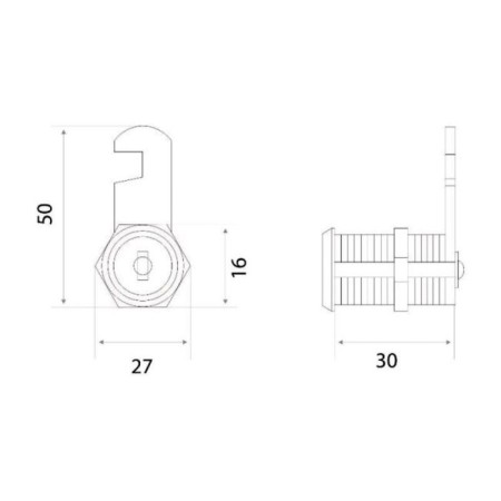 Mail castle Marlok 30mm, metal key-1