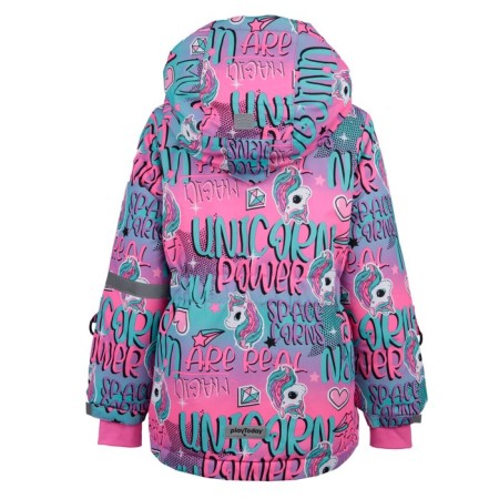Winter kit for girls: jacket and semi -combineson, height 104 cm-5