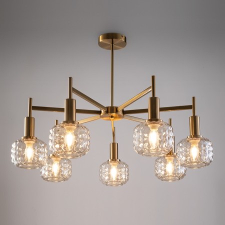 Ceiling lamp FREAA FR5366CL-07BS Fero, 800x800x550 mm, E14, 7x40W, brass color-6