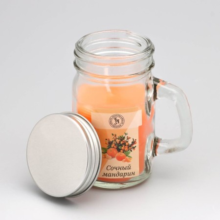 Aromatic candle in the bank "Juicy Mandarin", 7.2 x 8.5 cm, 190 g-1