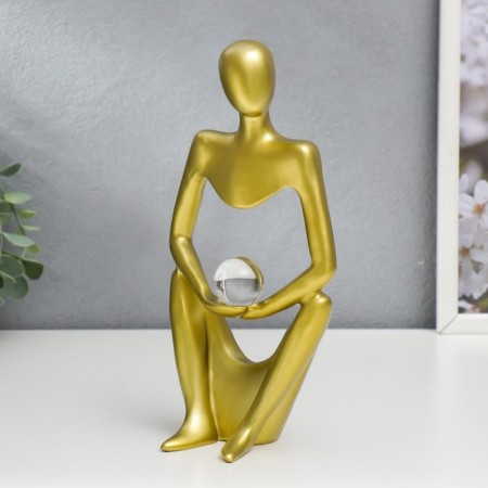 Polystone souvenir "Abstraction - openness, with a ball" gold 24x7.5x11 cm-3