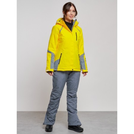 Ski costume female winter, size 44, yellow color-2