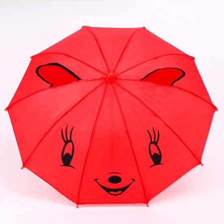 Mechanical children's umbrella "animals", r = 25cm, with ears, color mix-12