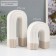 Ceramics candlestick for 1 candle "Scar" sand-white 10.2x6x12.8 cm