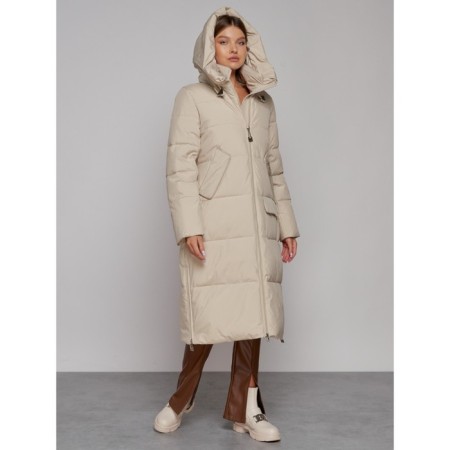 Coat insulated winter female, size 50, beige color-11