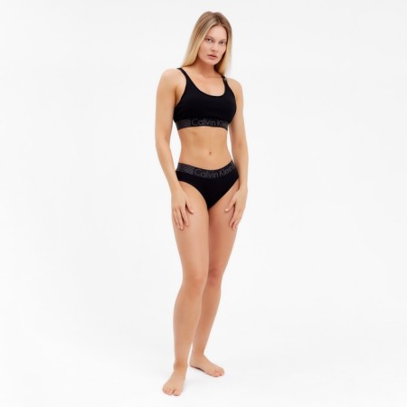 Female set (top with thin straps, panties), black mix, size 44-46