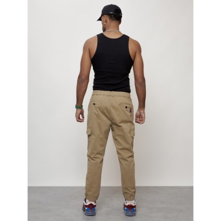 Cargo jeans men, size 54, beige color-7