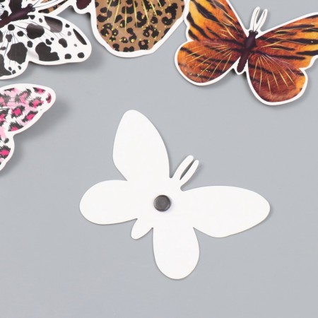 Butterflies cardboard "animal skins" set 12 pcs h = 4-10 cm on magnet-4