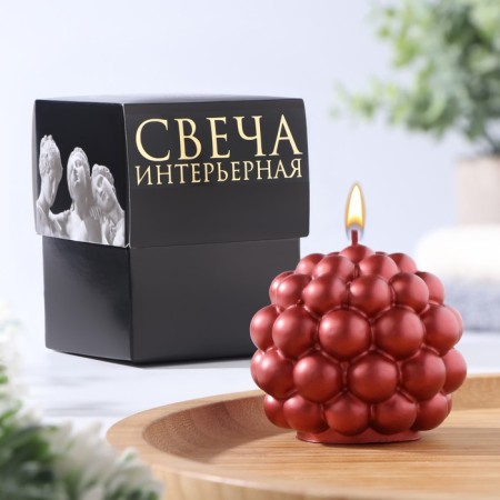 Figure candle "Babble" round, 5.5x5.5 cm, red, in the box