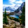 Diamond mosaic with a complete filling on the subframe "Lake in the mountains", 40 x 50 cm,