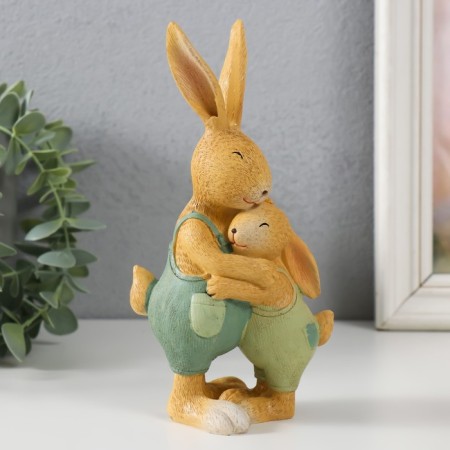 Souvenir Polystone "Papa Hare with a hare" 9,5x7x18 cm