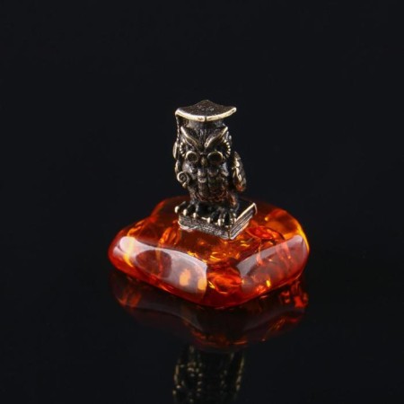 Souvenir "Obashka", Brass, Amber Smole, 1.7x0.7x0.9 cm