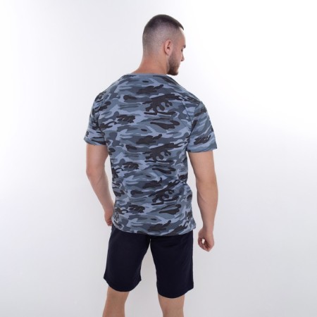 T-shirt male camouflage spots, gray-blue color, size 50-3