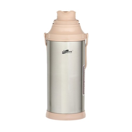 Thermos 2 l, with a glass flask, retains heat 12 hours, with a mug, beige-1