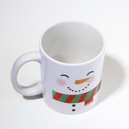 Ceramic "Snowman" mug, 320 ml, white color-3