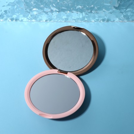 Mirror folding "pattern", d = 9 cm, pink/pink gold color-1