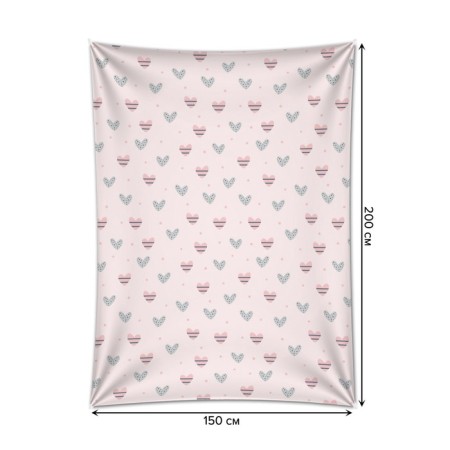 Decorative panel with photo printing "Heart in strip", vertical, size 150x200 cm-1