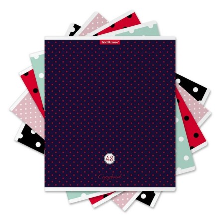 Notebook of 48 sheets in a cage, Erichkrause "Dots", cover coated cardboard, selective UV-lak, an offset block 100% white, mix-1