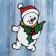 Stick on the glass "Snowman in the cap" 9.5x14.5 cm