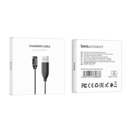 Hoco Y5 Pro/Y7/Y8, 61 cm, Black Black Charges Cable-5