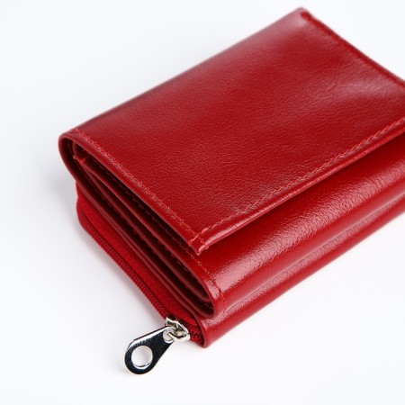 Women's wallet on the button, red color-2