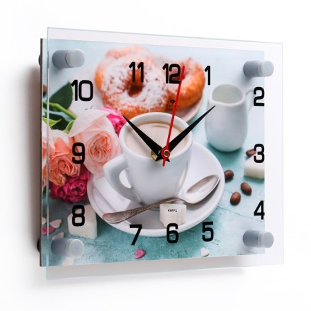 Wall clock: kitchen, "perfect breakfast", silent, 20 x 26 cm-1