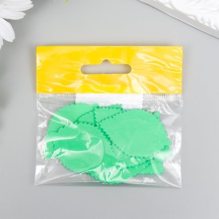 Foamiran's blank "Pilchet sheet" (set 10 pcs) 4.5x3 cm green-2