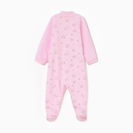 Details for children with closed legs, color is pink bear, height 62 cm-4