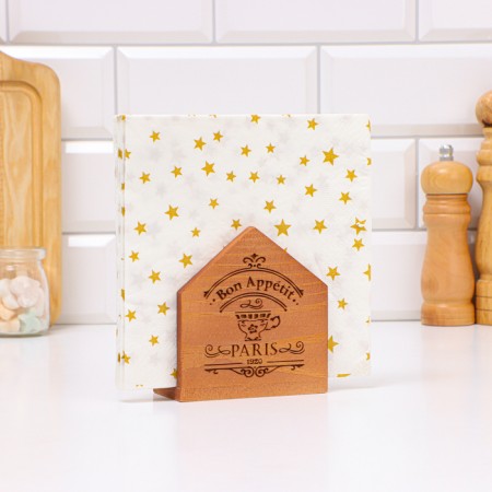Bon Appetit napkin, 10 x 5 x 10.5cm, wood, oak,