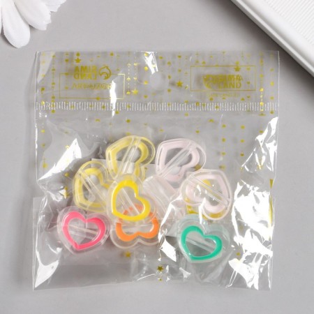 Acryl Busina "Hearts with Colored Stupering" MIX 2x2.2x2.2 cm-2