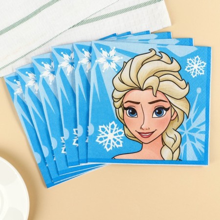 Paper Elsa napkins, 33x33 cm, 20 pieces, 3 stiffing, cold heart-1