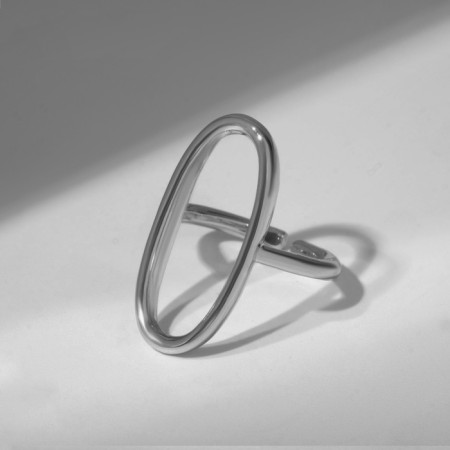 The ring "minimal" oval, the color of silver, dimensionless-2
