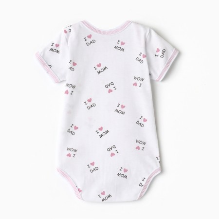 Body baby with short sleeve, white color, height 80-4