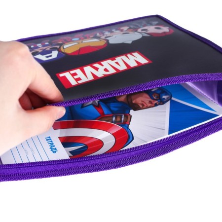 Plastic folder for notebooks A5, on lightning, Avengers-5