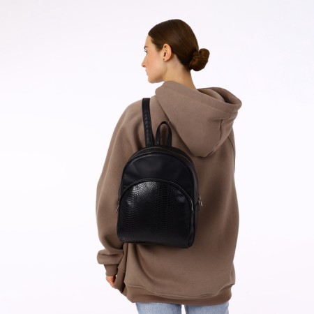 Women's backpack city, Textura, black color-3