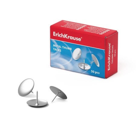 Office buttons Erichkrause, nickelled 12 mm, 50 pieces-1