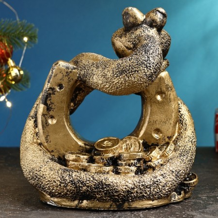 Figure "Snake of Luck" Black Gold, 23x23x28cm-2