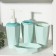 A set of bathroom accessories, 4 items (350 ml dispenser, soap dish, stand, glass), Mix color