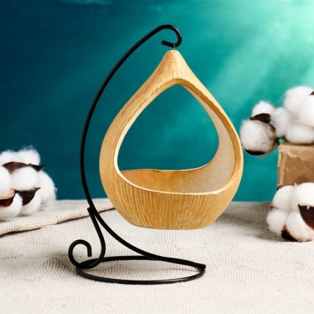 Pot on the stand "flashlight" beige, 10x15cm-1