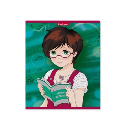 Notebook of 48 sheets in the Erichkrause anime cage, cover coated cardboard, offset block, whiteness 100%, mix-2