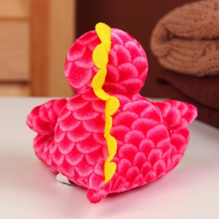 Soft toy "Dragosh", with yellow inserts, 12 cm, pink color-4